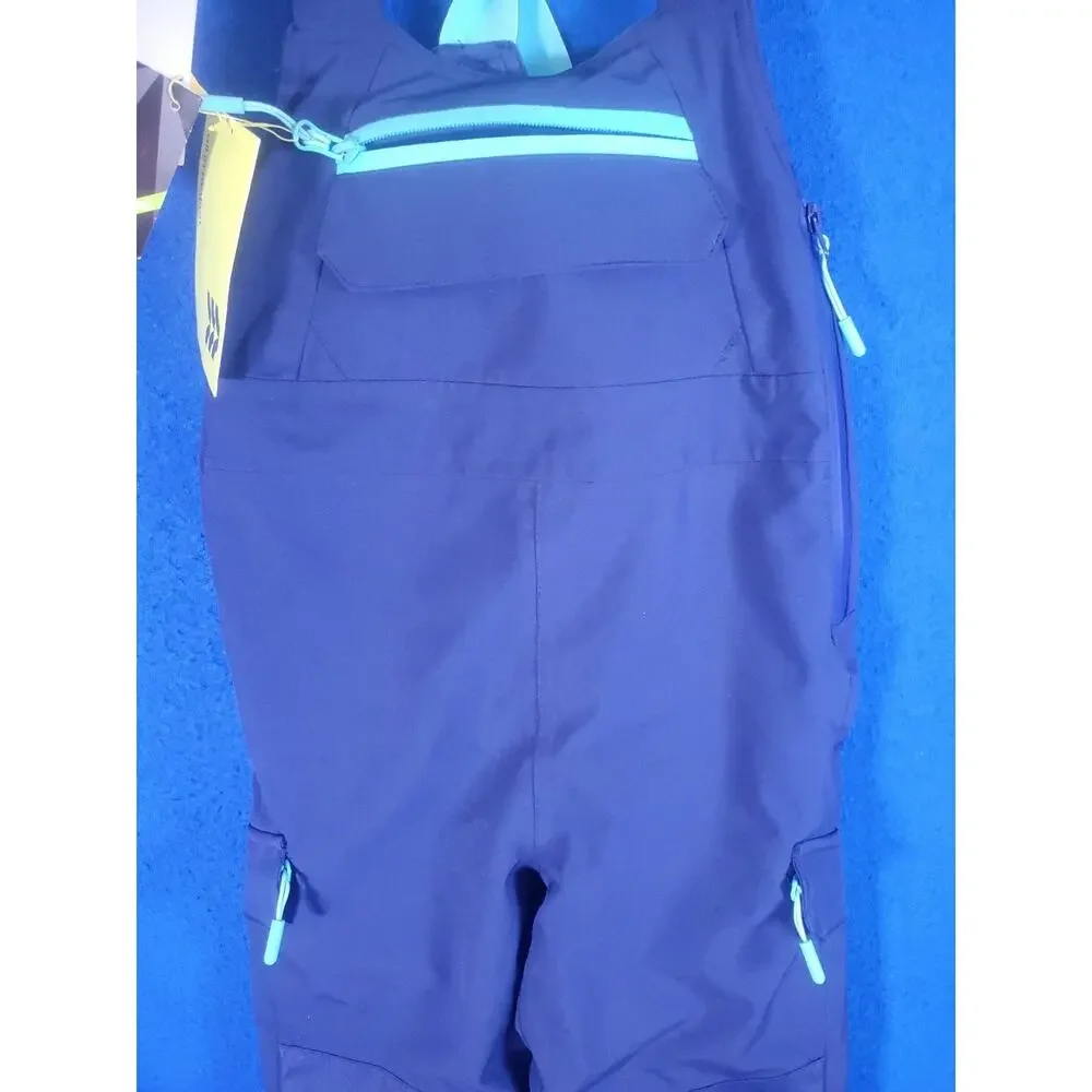 All In Motion Kids Small Snow Bibs Navy Blue Teal 3M Thinsulate Ski Pants NWT